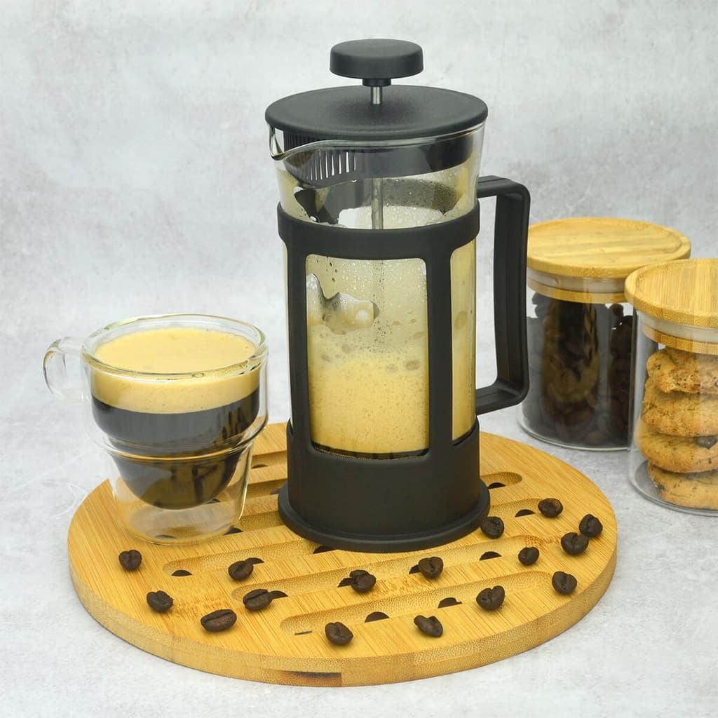 Cafeteira Prensa Francesa Cremeira 350ml Preto Fosco Vidro