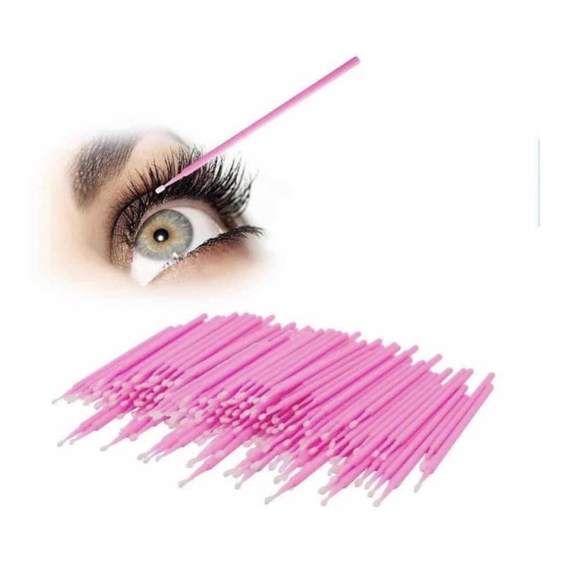 Microbrush Cotonete Alongamento Fio a Fio Cílios Dentista Kit com 100