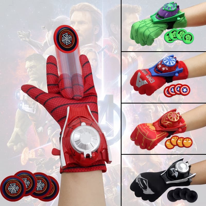 Crianças Brincar Ao Ar Livre Brinquedos De Brinquedo Batman Ação De Luva Figura Lançador Do Homem-Aranha Kids Sport Toys