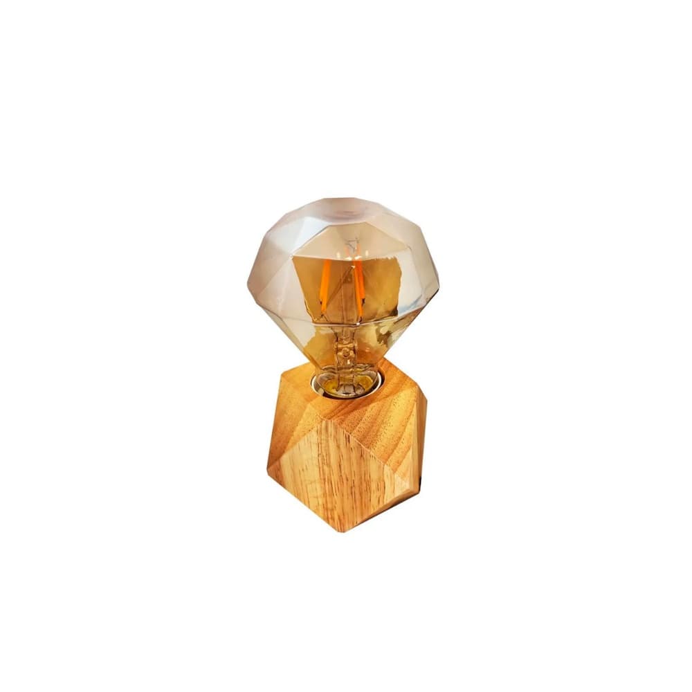 Luminária De Mesa LED Abajur Madeira Twist E-27 Quarto Escritório GMH