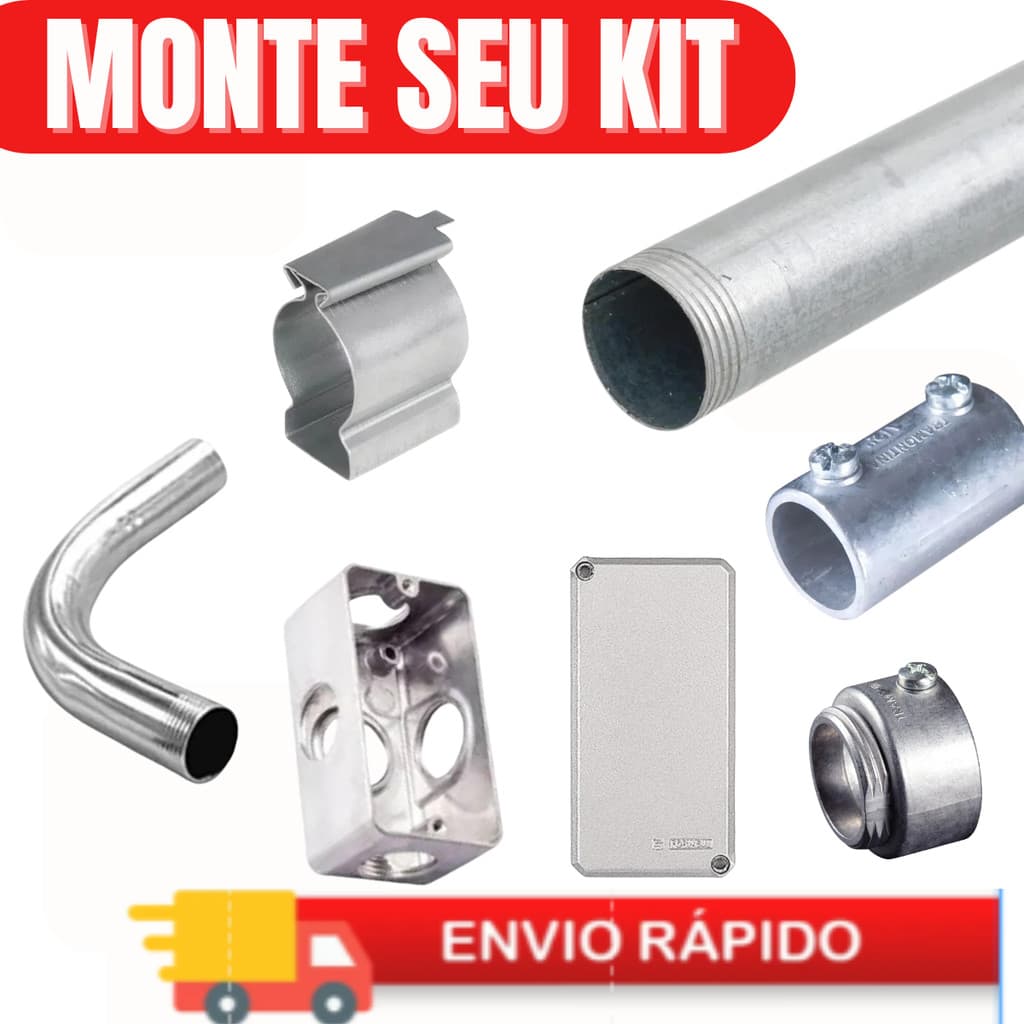 ELETRODUTO 3/4 GALVANIZADO CONDULETE ALUMINIO 3/4, CURVA , LUVA, ABRAÇADEIRA,PLACAS E TOMADAS