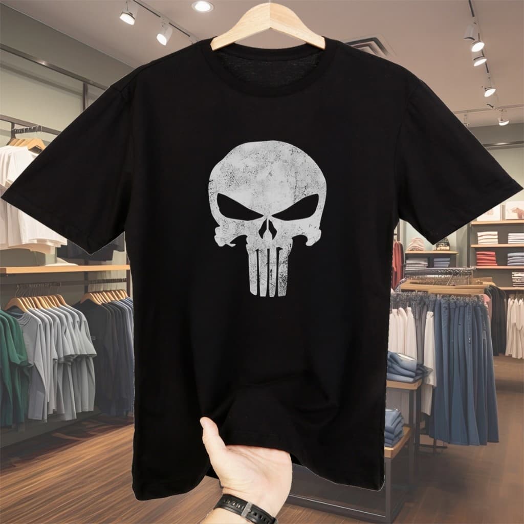 Camisa Masculina Caveira Camisa Oversized Masculino Punisher Caveira Camiseta Masculina Streetwear Algodão