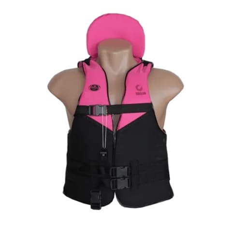 Colete Salva Vidas Infantil Com Encosto De Cabeça 60kg Rosa criancas