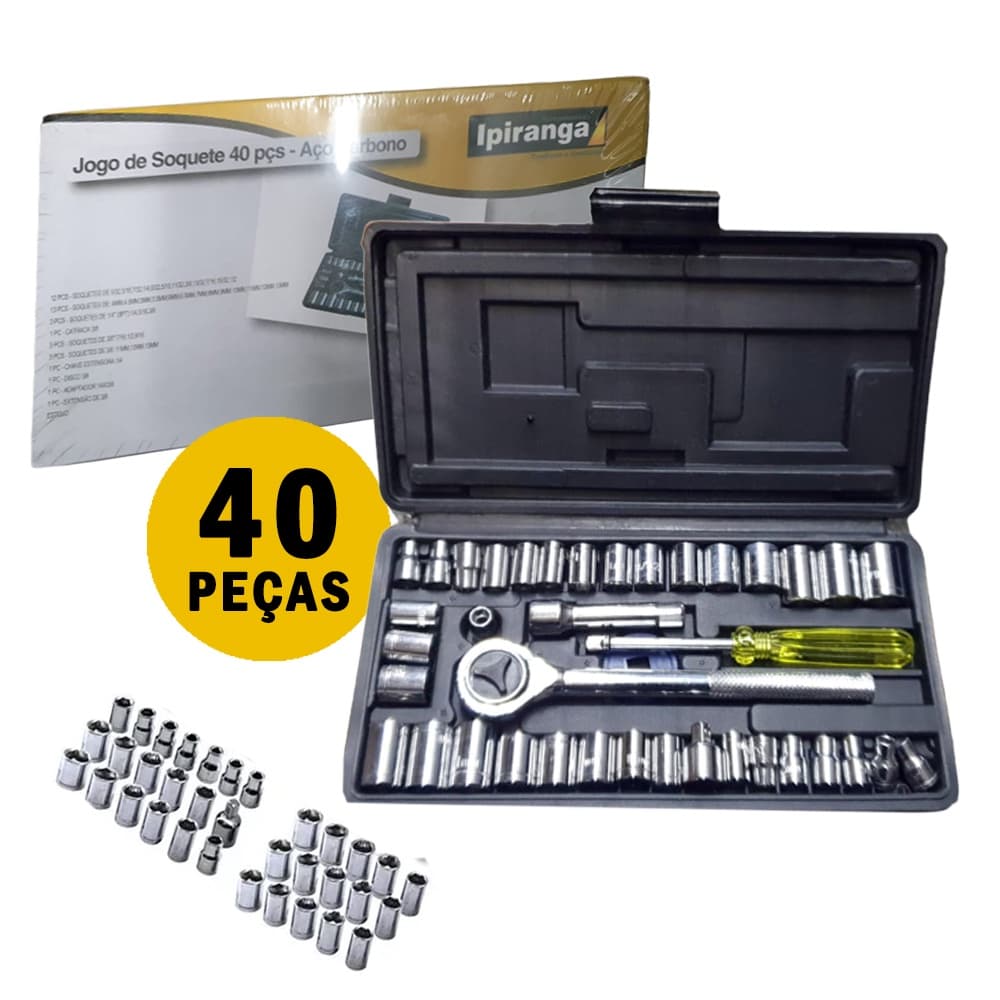 Jogo de Soquetes com 40 Peças F000246 Ipiranga