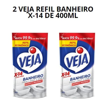 Kit com 2 Veja Banheiro X-14 Refil - 400mL (sachê)