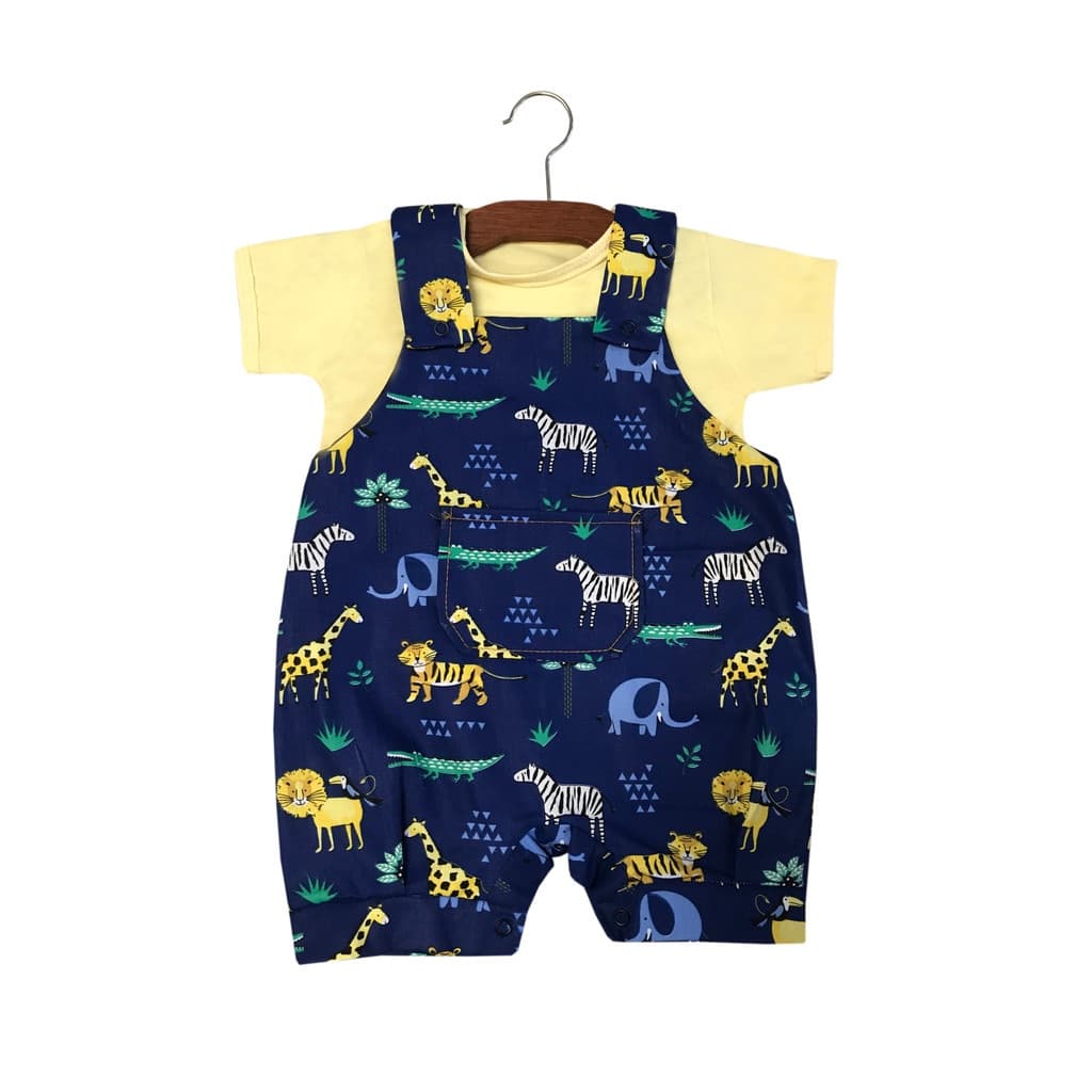 Jardineira Menino Roupas de Bebê Conjunto de Bebê