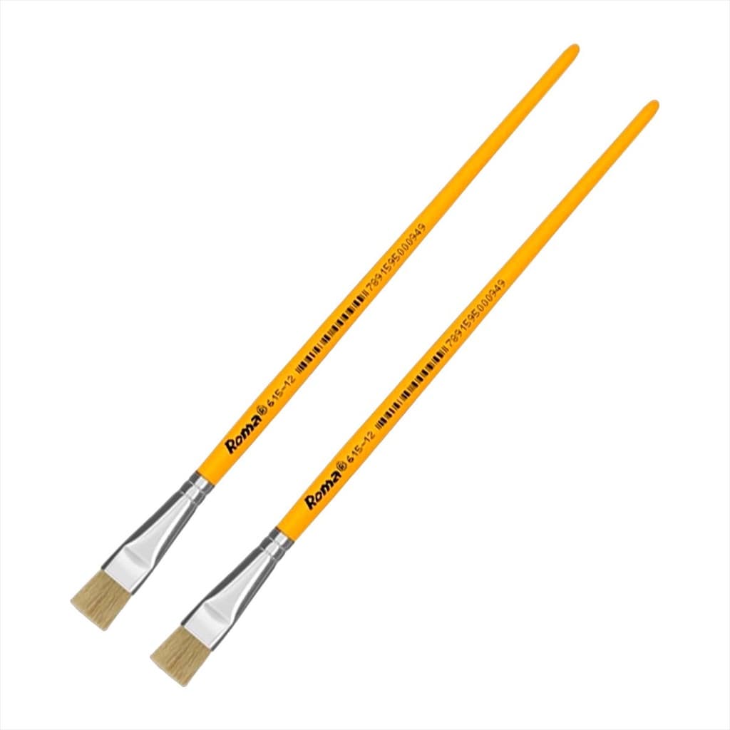 Pincel Escolar Para Pintura Artesanato Escola N°12 Kit C/ 2 Un