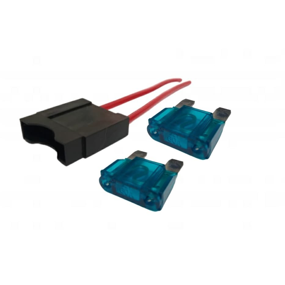Porta Fusível Lamina Max Fio 4mm + 2 Fusível Maxi 60 amperes