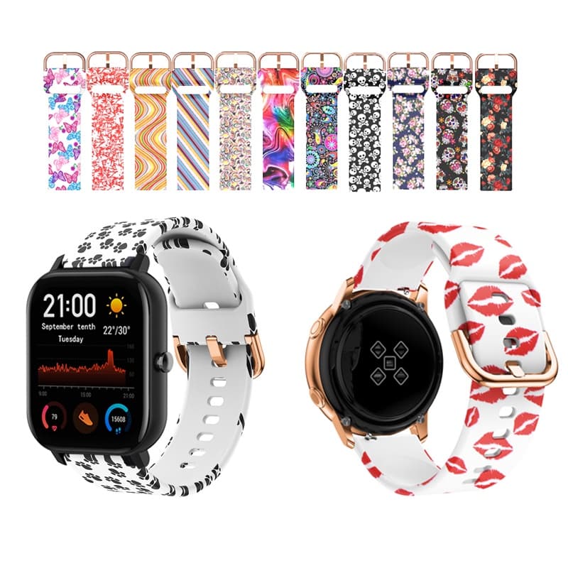 Pulseira De Silicone Impressocor Para Huami Amazfit GTS 4 MINI 2 2e 3