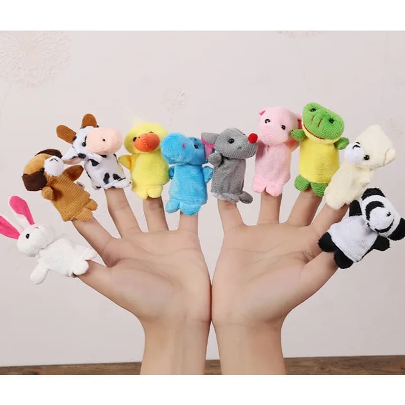 10 pçs brinquedo de pelúcia do bebê  dedo fantoche história brinquedos educativos para crianças
