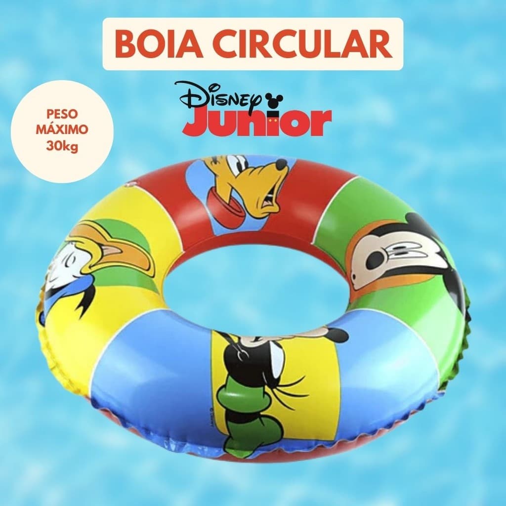 Boia Infantil Mickey Menino Disney Junior Mickey Pato Donald Piscina Praia 56cm Etitoys