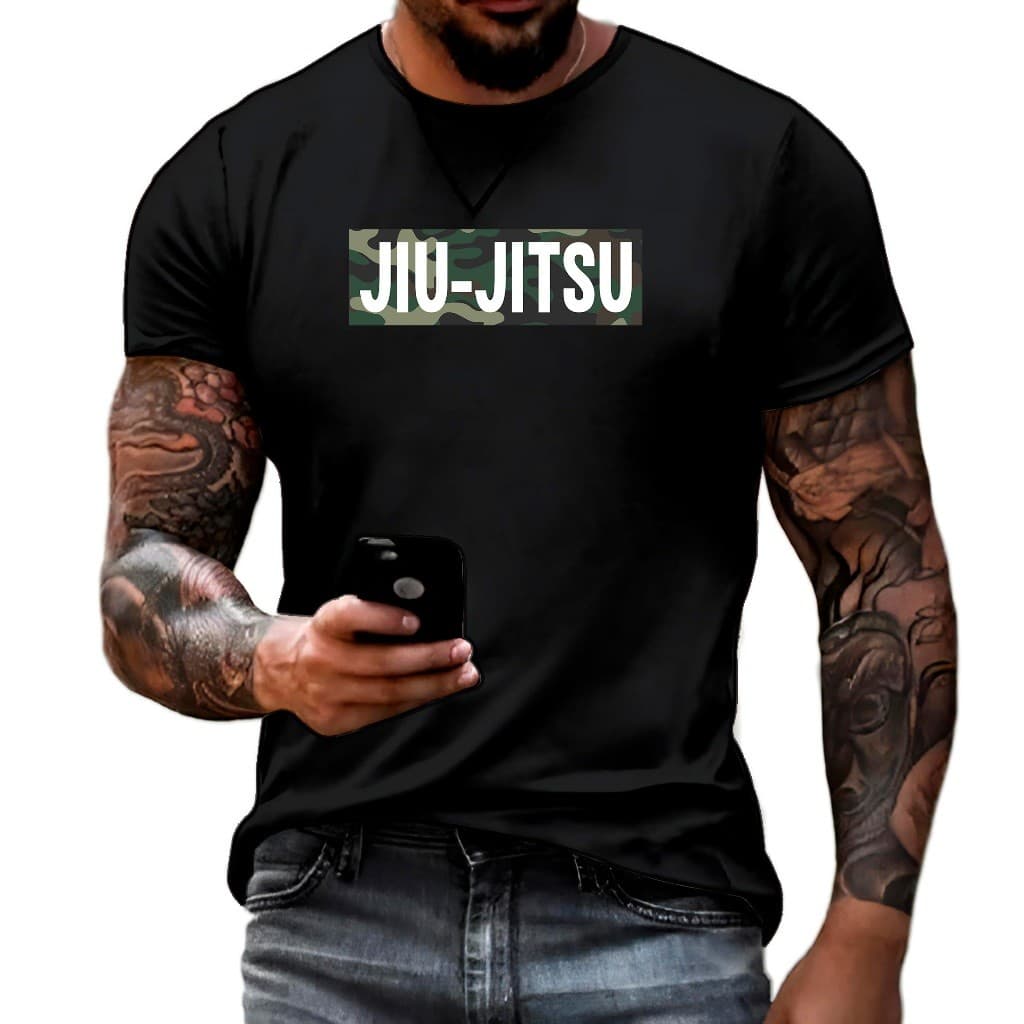 Camisa Camiseta Jiu-jítsu Camuflada BJJ Camuflado Exército