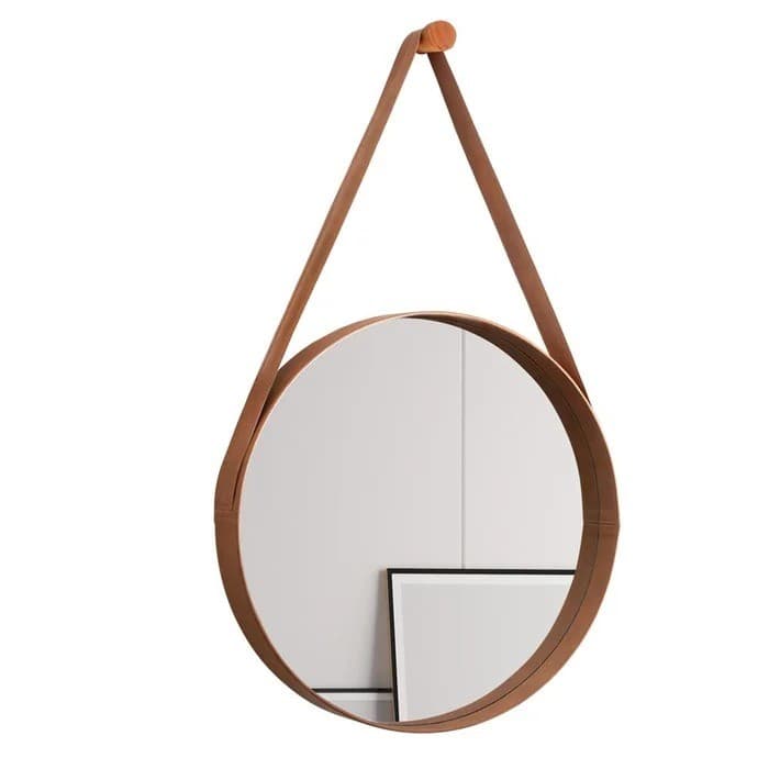 Espelho Redondo com  Alça Decorativo Alamanda  Luxo  60 cm JB Móveis