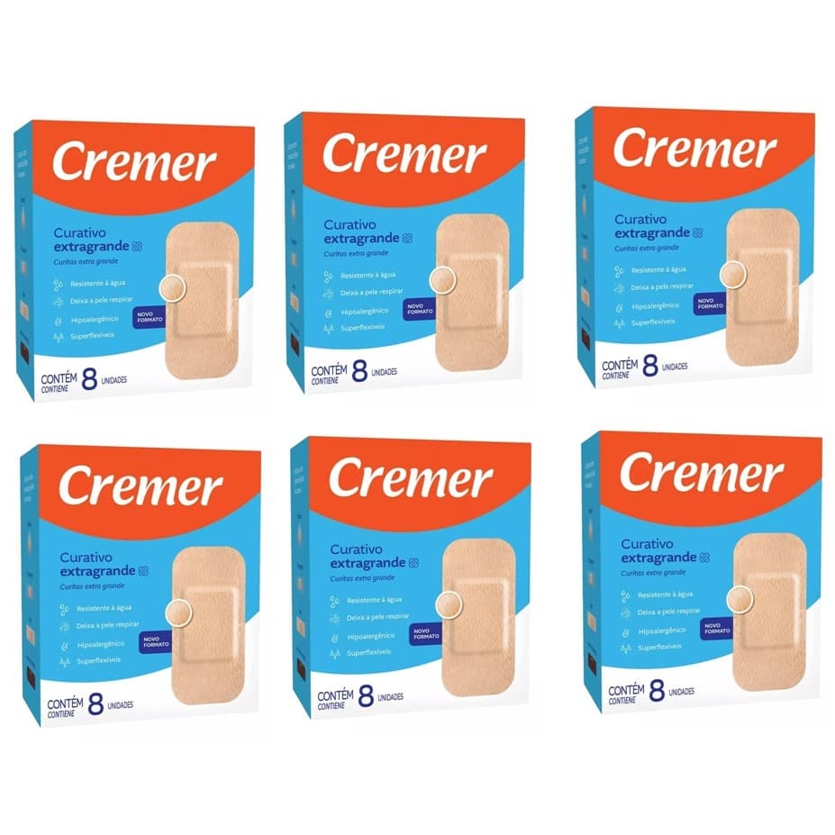 Curativo Transparente Extra Grande Bege C/8 Cremer Kit 6 Un