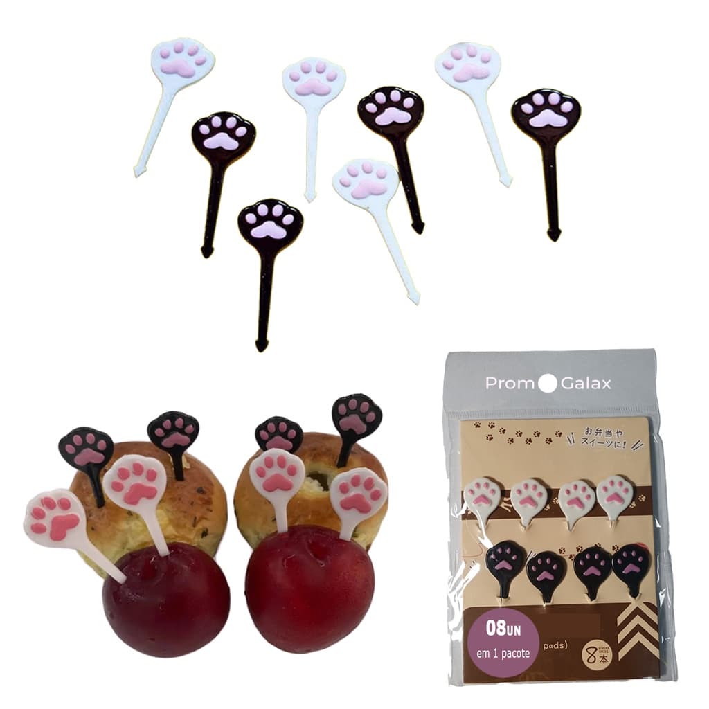 Mini Garfos Infantil de Crianças de Pata de Gato, Para Lanches, Lancheiras, Frutas e Petiscos