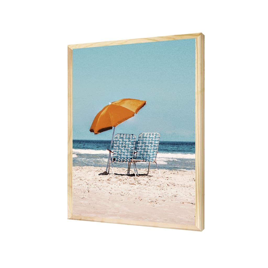 Quadro Paisagem Praia Cadeira Guarda Sol Areia Mar