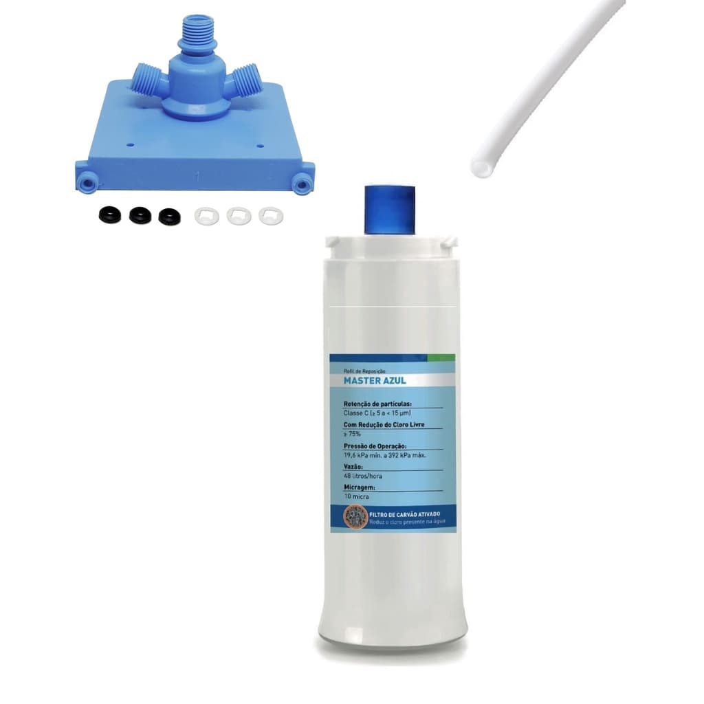 Filtro Master Azul Para Masterfrio + Suporte + Mangueira