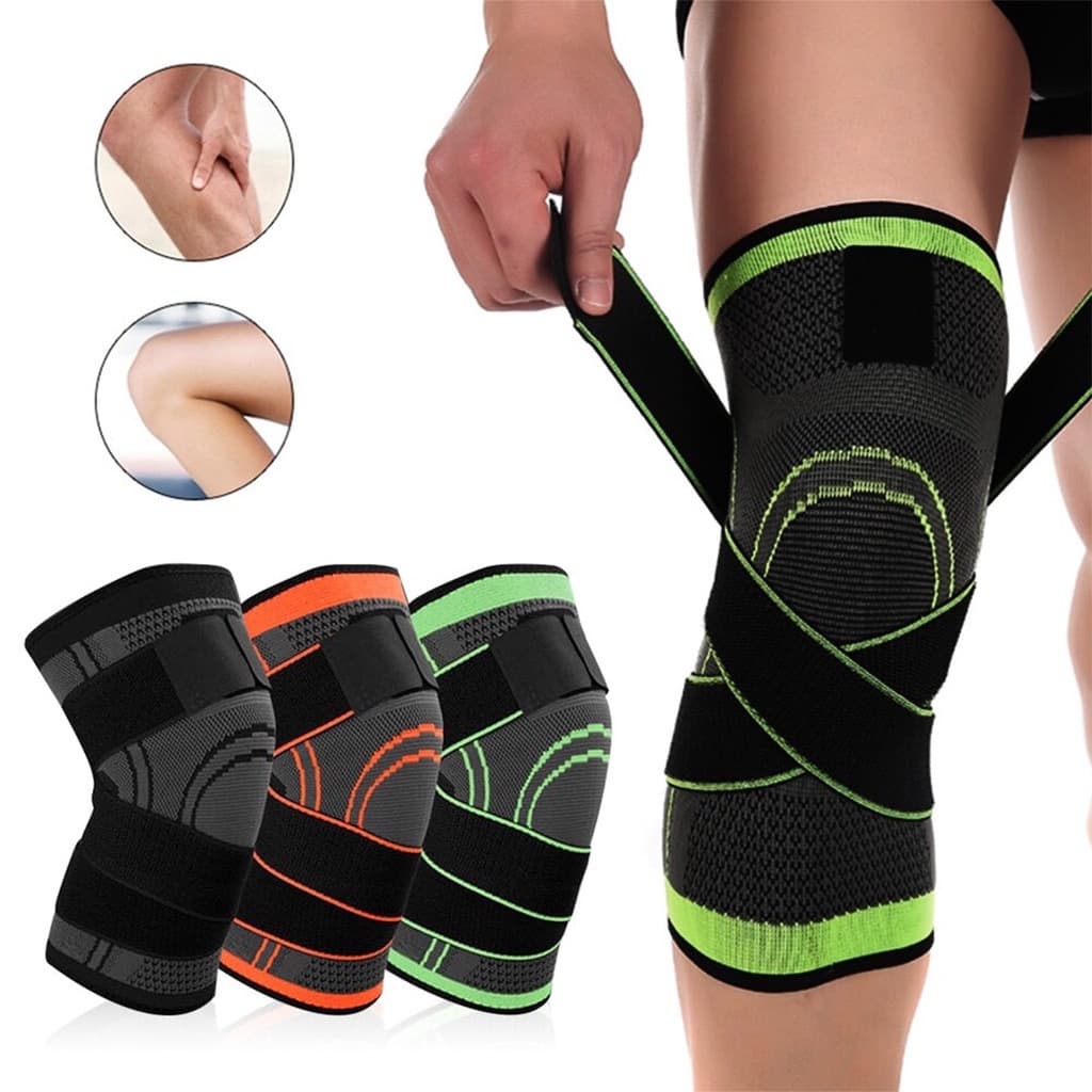 Joelheira Fitness  Ajustável Esportiva Compressão Leve CorridaBike