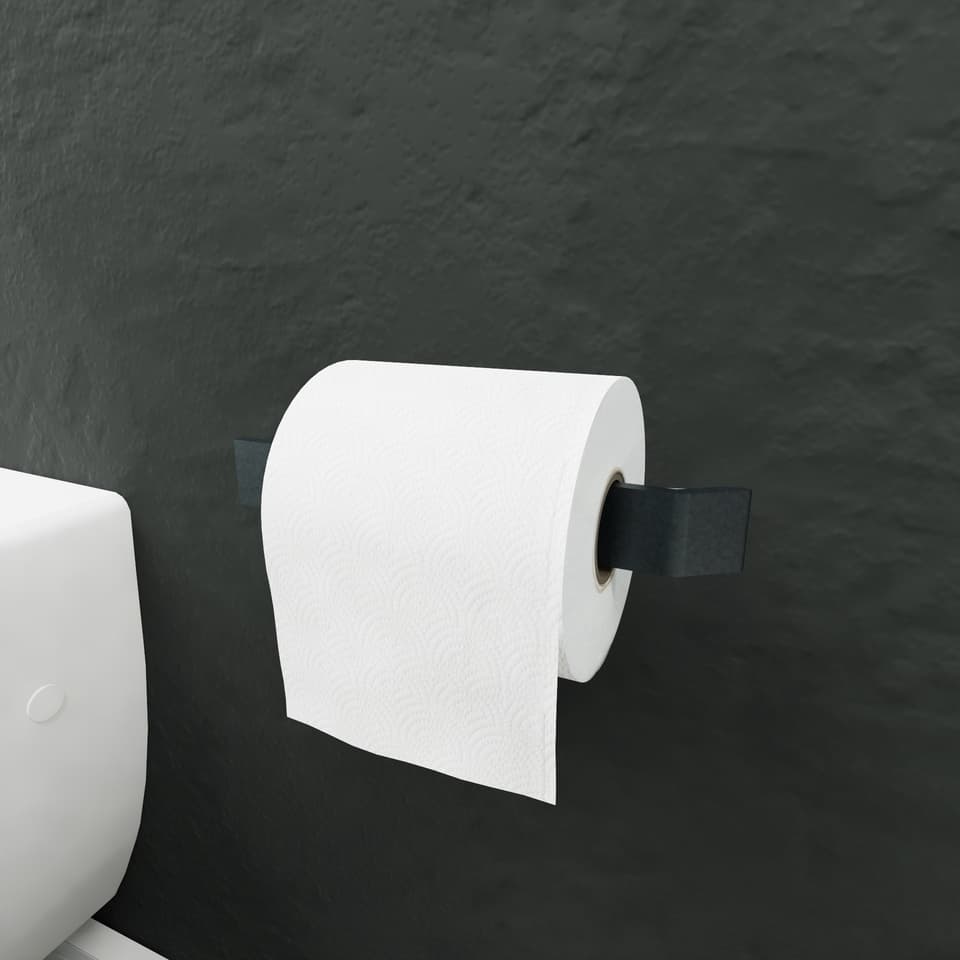 Porta Papel Higiênico Suporte Banheiro Luxo Preto Fosco