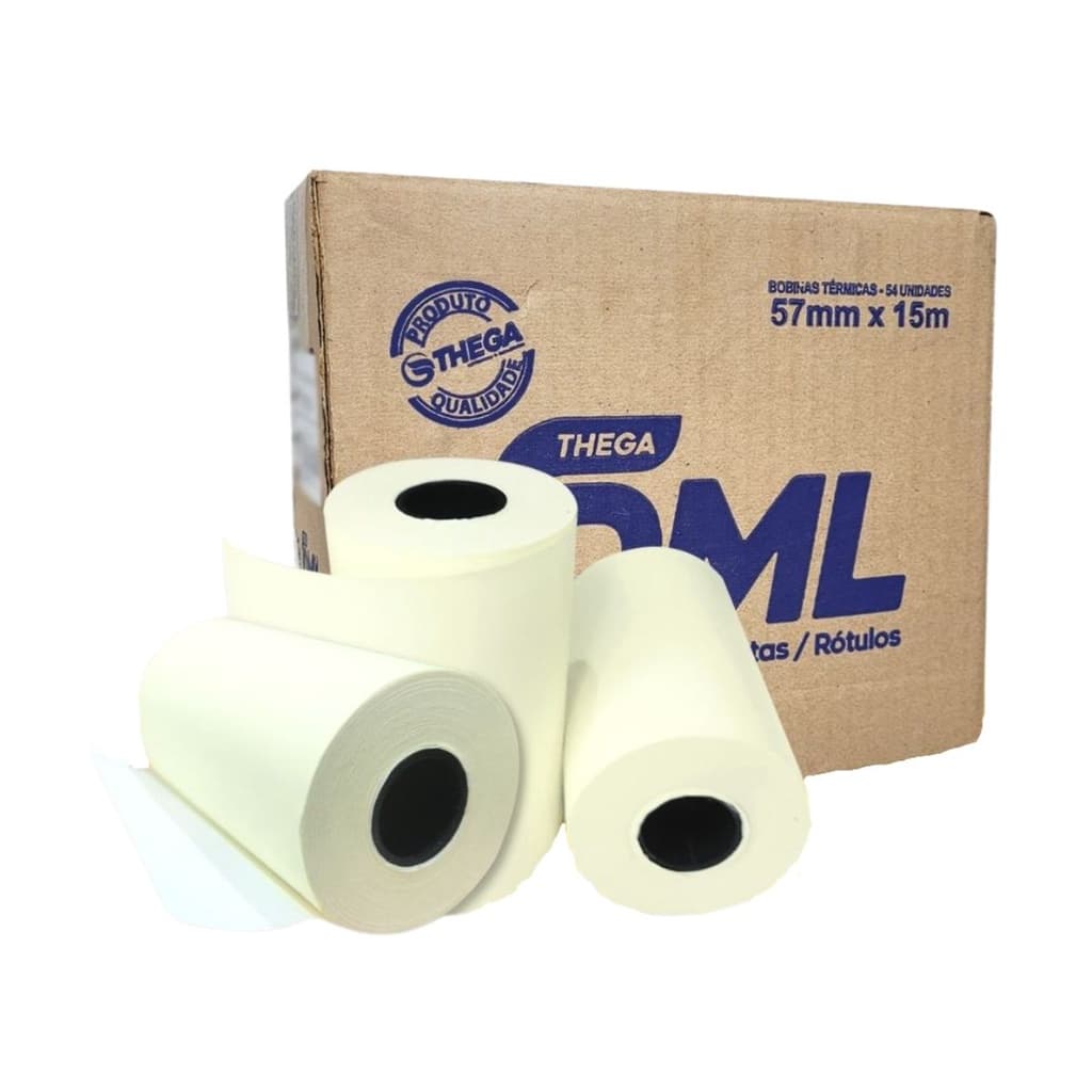 Bobina Termica Comprovante Cupom  57x15mm Caixa Com 54 Unidades