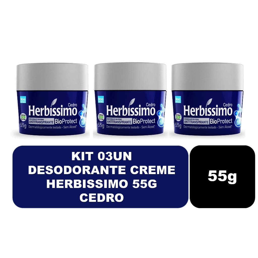 03un Desodorante Creme Herbissimo Cedro 55g