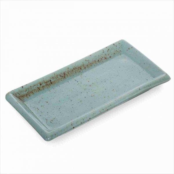 Kit 30 Travessas Sapporo em Porcelana Retangular Azul 22 x11