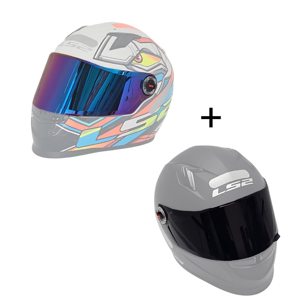 Viseira Capacete LS2 FF358 Camaleão Mais Viseira Fume