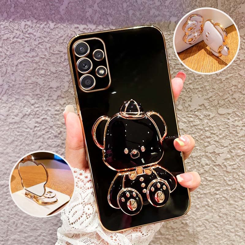 Capa Para Telefone À Prova De Choque Samsung Galaxy A32 A52 A72 4G 5G A53 A33 A73 A23 5G De Proteção Do Suporte Urso De Bebê Com Chapéu 3D