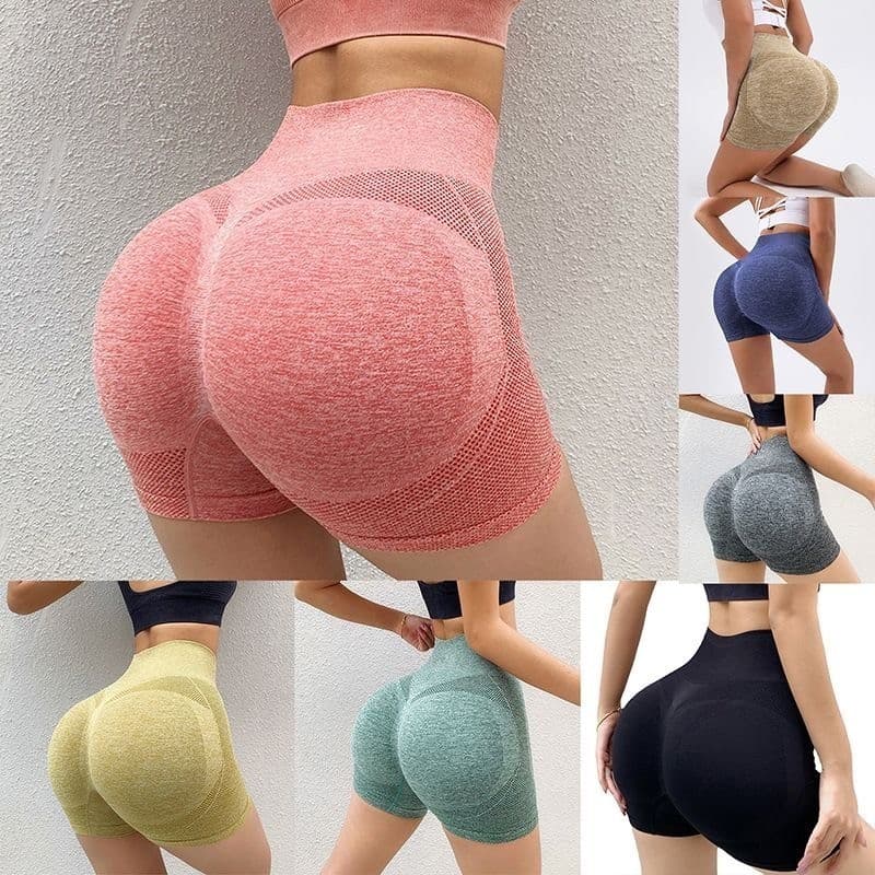 kit 2 Shorts Academia Esportivo Fitness Confortável Cintura Alta Modeladora Empina o Bumbum