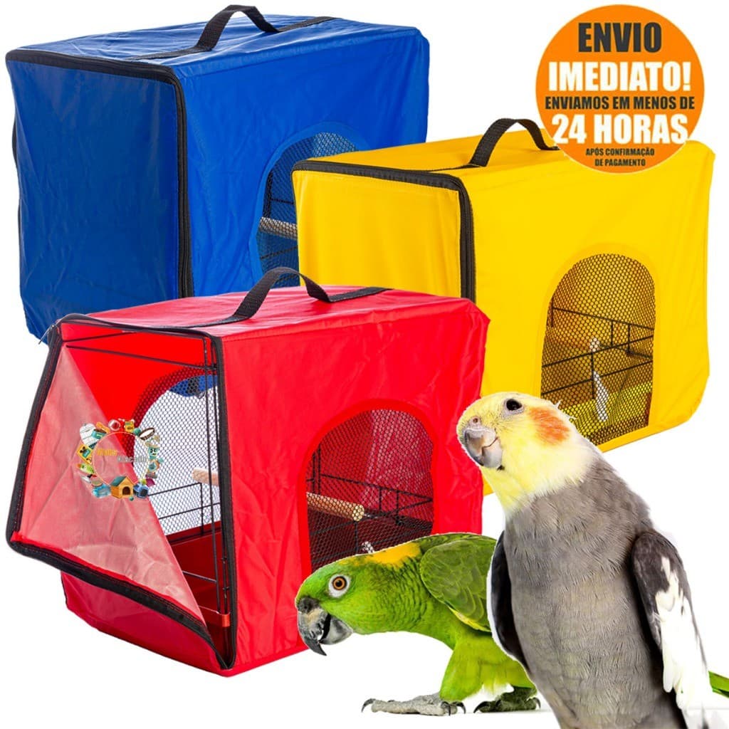 Bolsa Mochila Transporte Caixa Viagem Para Papagaio Maritaca Loro Cacatua Calopsita Rosela Aves Gaiola e Viveiro