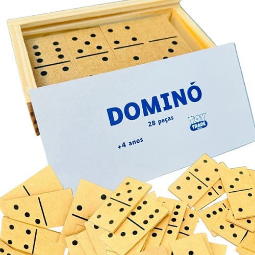 Dominó Tradicional 28pçs Jogo Educativo Clássicos Toy Trade - brinquedo educativo