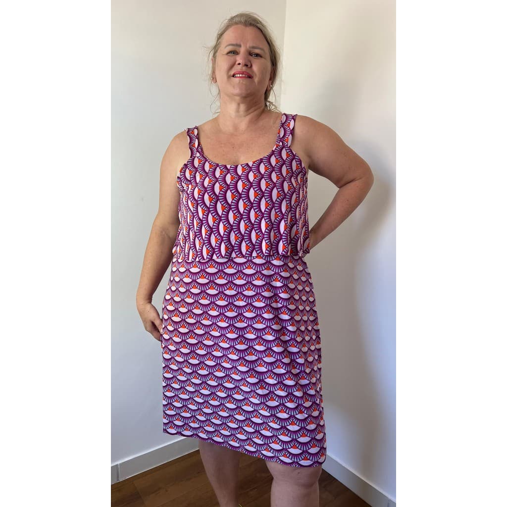 Vestido Plus Size Alcinha Com  Babado em Busto Liganete Malha Fria
