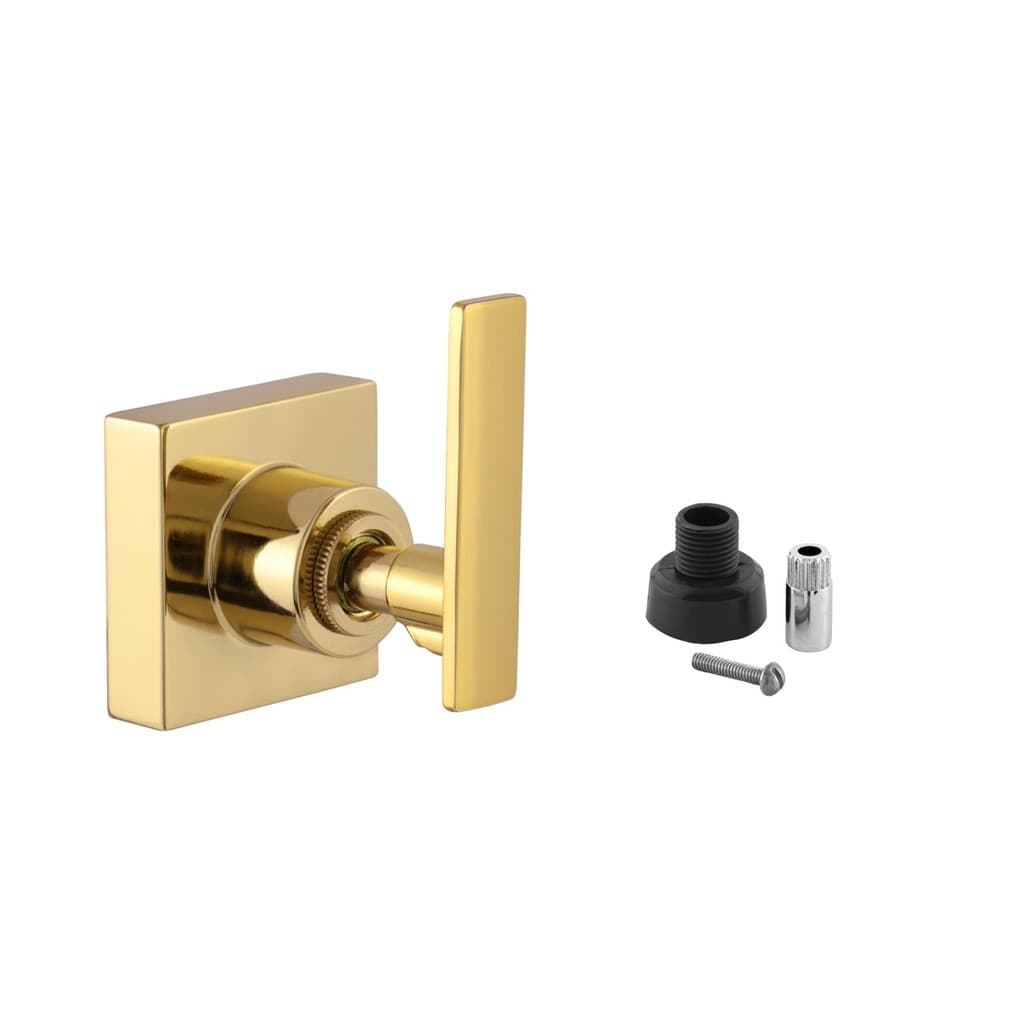 Acabamento Para Registro Chuveiro Banheiro Alavanca Quadrado Dourado Brilhante Padrão Docol Metal 1/2" - 3/4" ou 1"