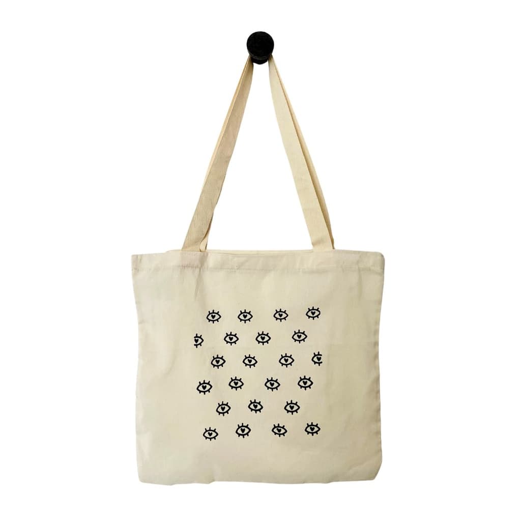 Sacola Ecobag Algodão Cru Tecido Pano Ecológica Olhos Cílios