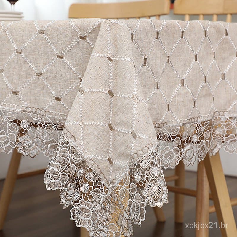 Toalha de mesa rústica do algodão cinzento branco do linho para o jantar da cozinha, partido, feriado, Natal, bufete CPY