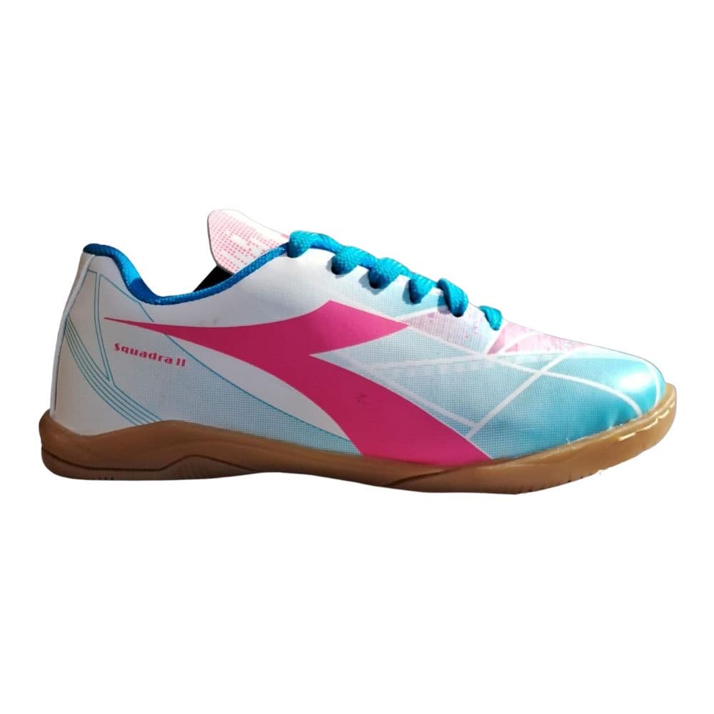 Tênis Futsal Squadra II Diadora Branco Azul Costurada