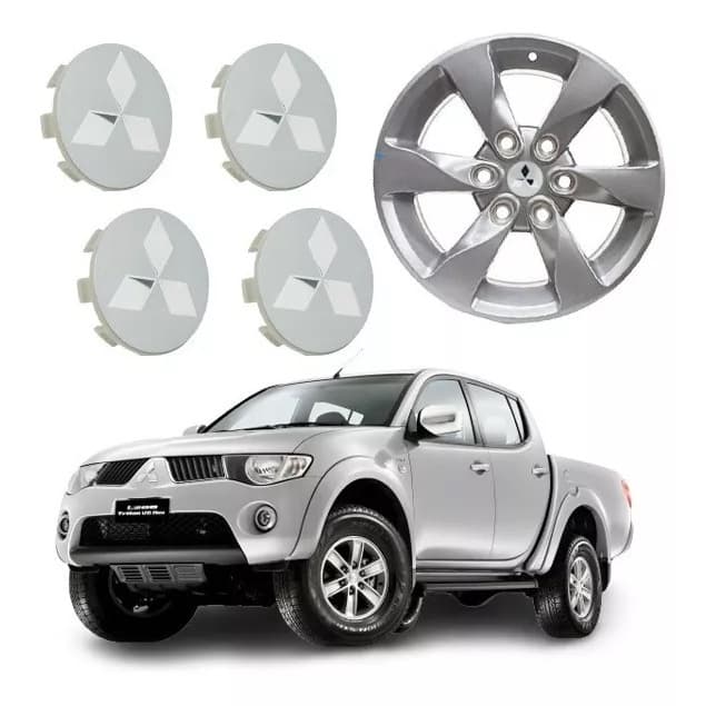 Jogo Calota Prata Silver L200 Mitsubishi Triton Tr4