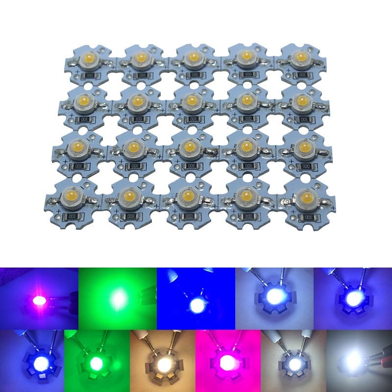 10pcs 1W 3W 5W De Alta Potência DC 3-5V 12V 24V USB Portátil Massa LED Lâmpada Diodos Quente Frio Natural Branco Vermelh