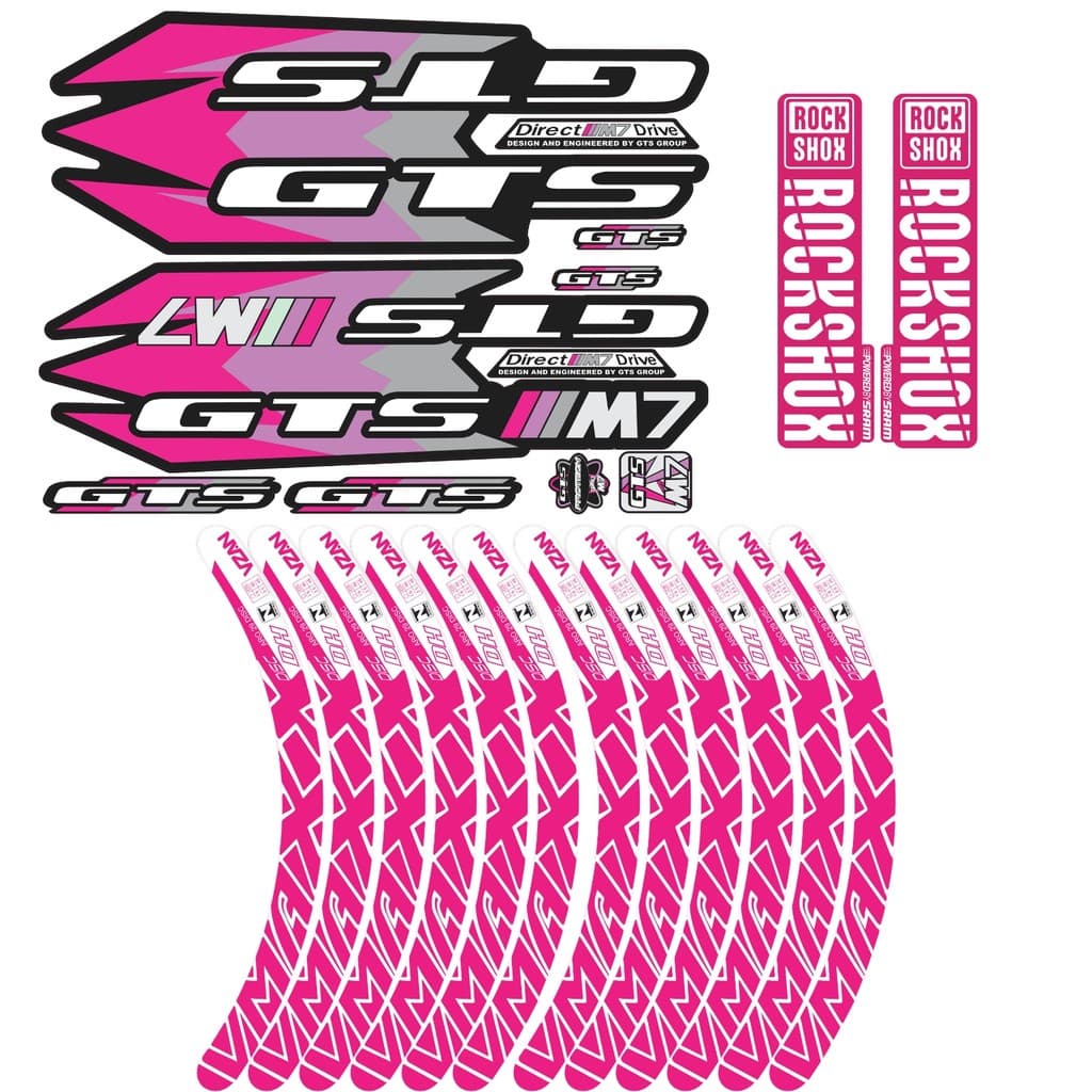 KIT de Adesivo GTS M7 Rosa Lilás + Adesivo Vmaxx + Garfo