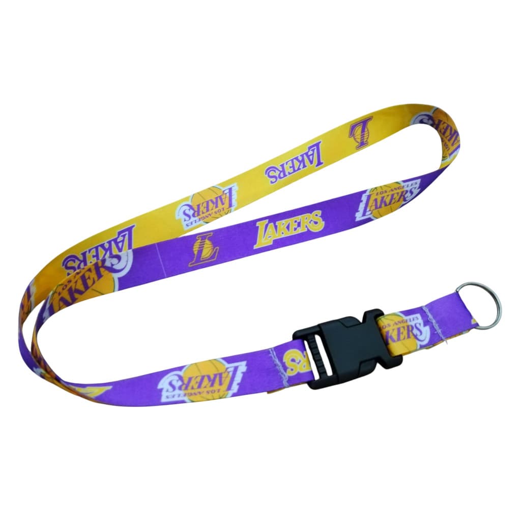 Kit 2 Cordão de Pescoço com Engate Rápido do Los Angeles Lakers Basquete NBA p/ Chave de Moto Crachá