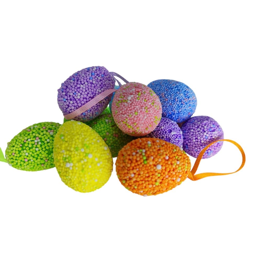 Kit 36 Ovos Guirlanda Enfeite Páscoa Coelho Cesta Decora 4cm