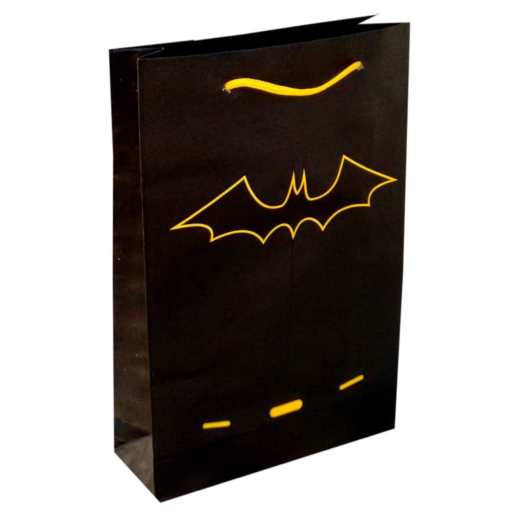 10 a 50 Sacolas De Papel Batman Morcego 25x17x6cm Bolsa Festa Lembrancinha Surpresa