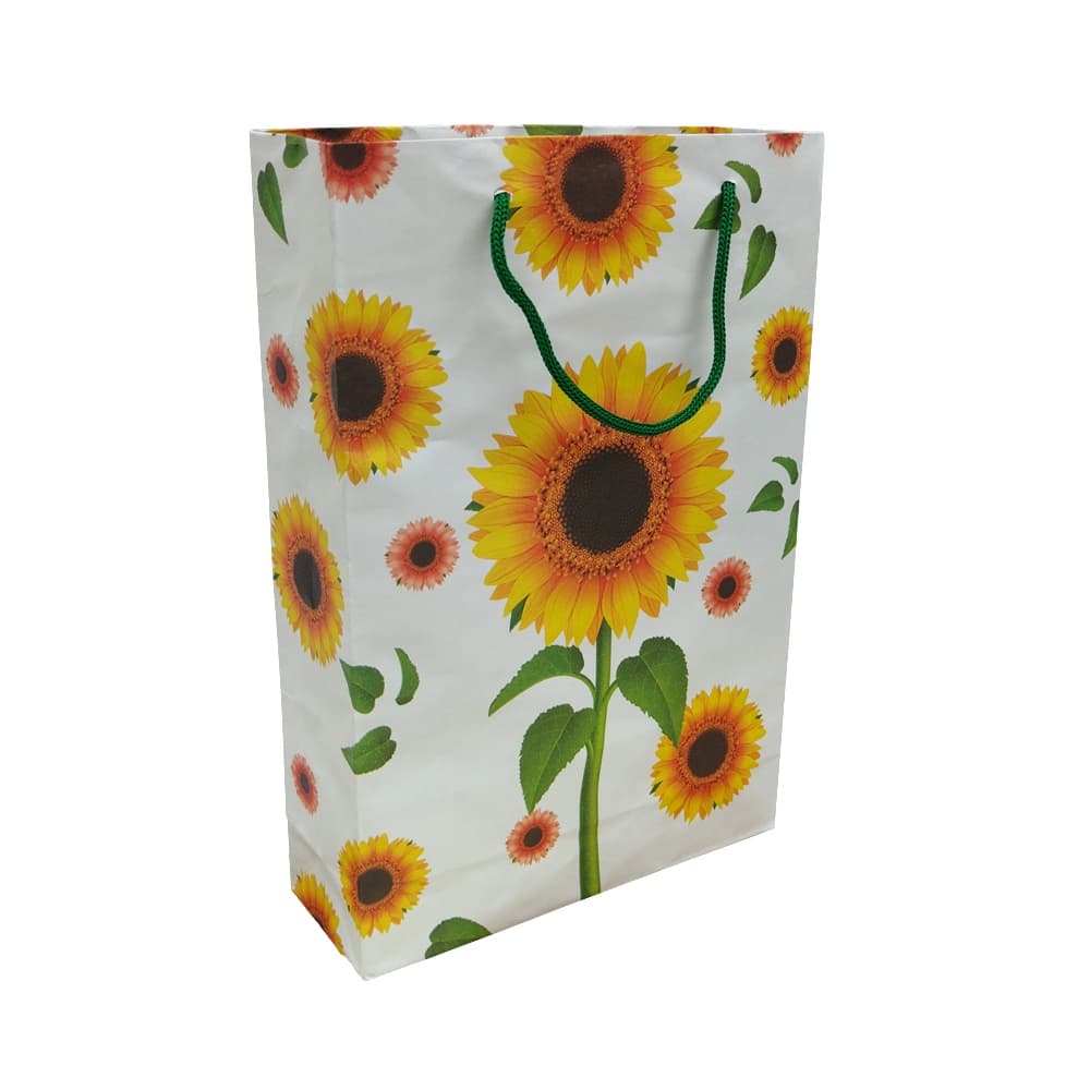 Sacolas De Papel Girassol Flor 25x17x6cm 10u a 50u Para Lembrancinha De Aniversário Surpresa Presente Bolsa Festa
