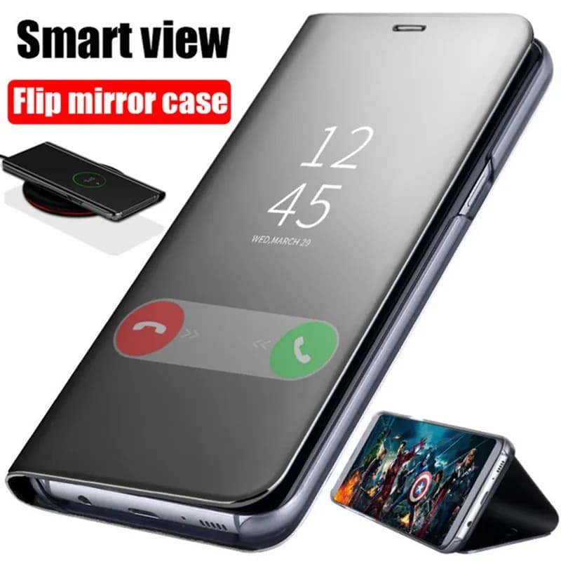 Ver Espelho Inteligente Caso Magnético Para Samsung Galaxy S25 S24 S23 Ultra Plus S24 FE Luxo Telefone Flip Suporte Capa