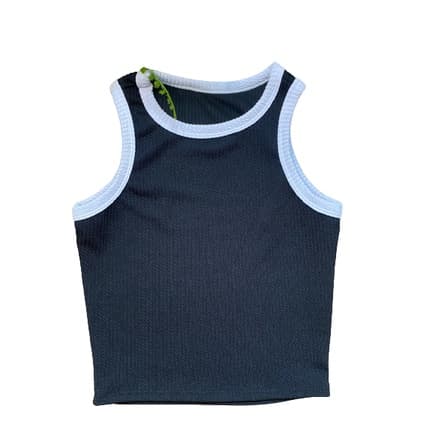 Top Cropped Regata Bicolor PeB Casual Fashion Moda Academia Dia a Dia Estilosa