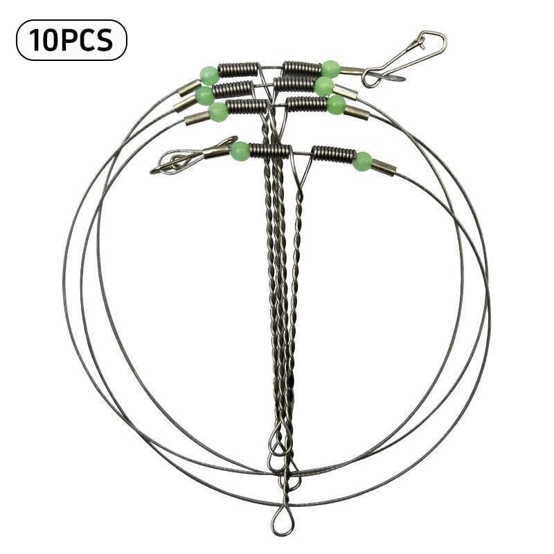 10PCS Líderes De Pesca Em Água Salgada Com Giros Snap High-Strength Fishing Wire Gear Equipamento Para Iscas Ou Anzóis 2Arm 3Arm 4Arm 5Arm
