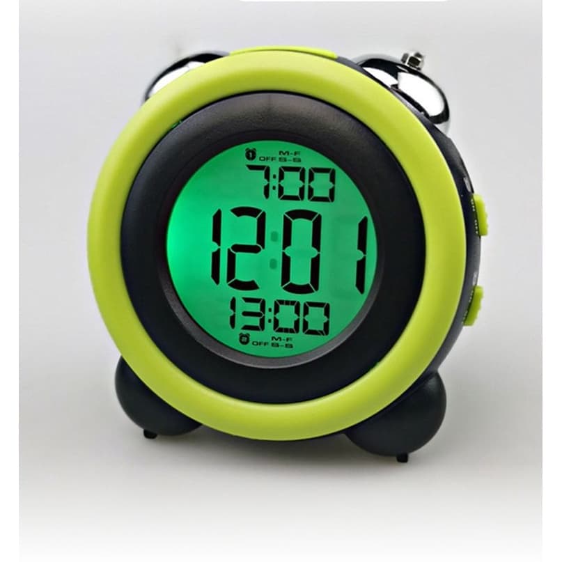 Despertador Alto Para Dormentes Pesadas Despertador Duplo Com Snooze Retroiluminação LED Relógio Digital Silencioso Com Sino De Luz