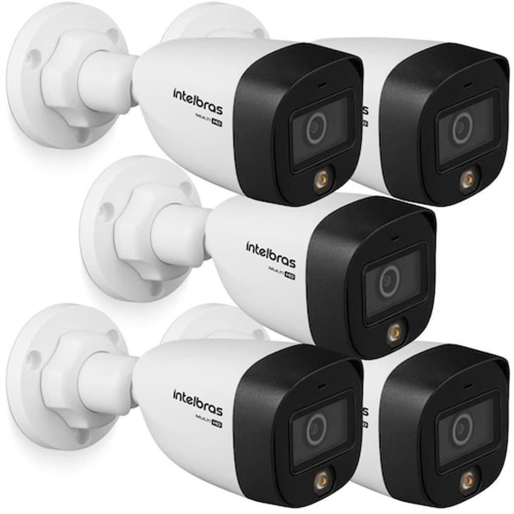 Kit 6 Câmeras Intelbras VHD 1220 B Full Color Alta Definição Full HD 1080p Multi HD IR 20m Intelbras