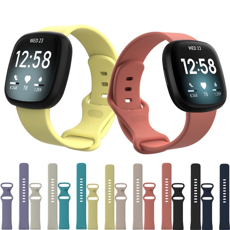 Faixa Esportiva De Silicone Para Fitbit Versa 4 3 Sense 2 Pulseira Soft Bracelet