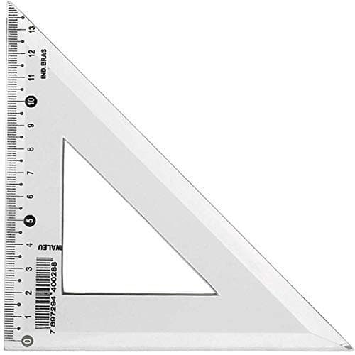 Esquadro Plástico De Poliestireno 14cm x 45 Graus Waleu